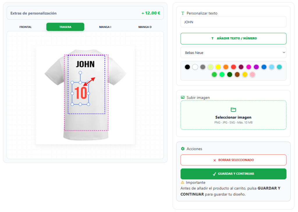 Live text personalization in WooCommerce