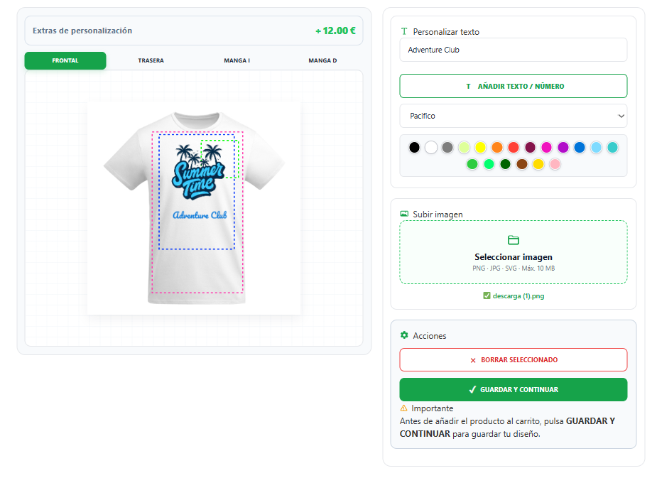 LiveProduct Customizer editor for designing personalized T-shirts in WooCommerce