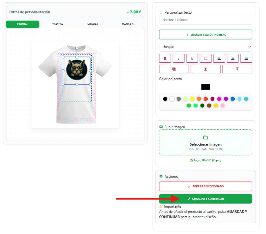 Guardar una personalización de producto en WooCommerce con LiveProduct Customizer