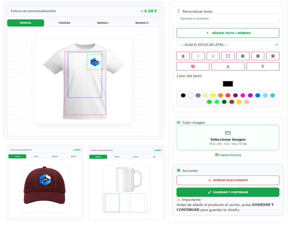 Configurador de productos personalizados para WooCommerce con LiveProduct Customizer